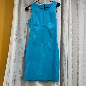 Chic Turquoise Sleeveless Mini Dress
